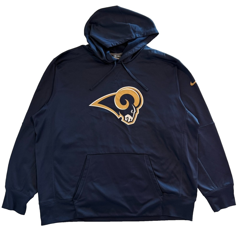 Nike Los Angeles Rams‎ Mens Sweatshirt 3XL Blue Pullover Hoodie Therma Fit NFL